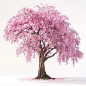 Artificial pink cherry tree