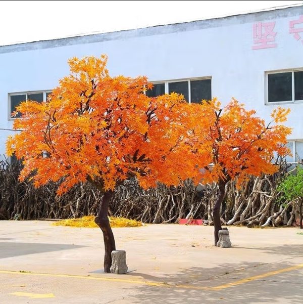 Custom Large Artificial Red Maple Tree for Indoor & Outdoor Decor | Realistic Fake Maple Tree for Commercial Projects - Image 2