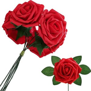 Artificial red roses