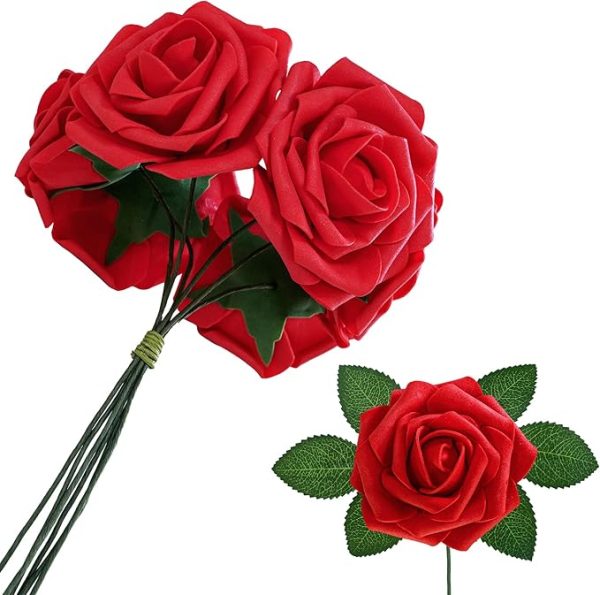 Artificial red roses