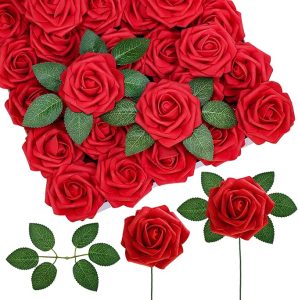 Artificial red roses