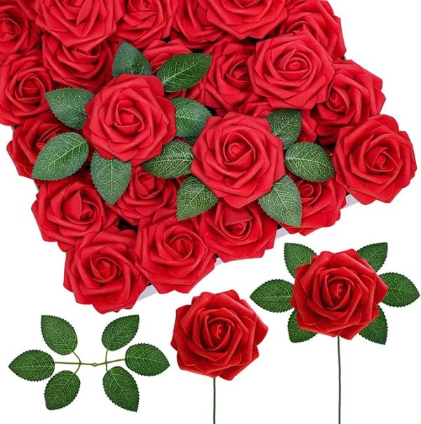 Artificial red roses