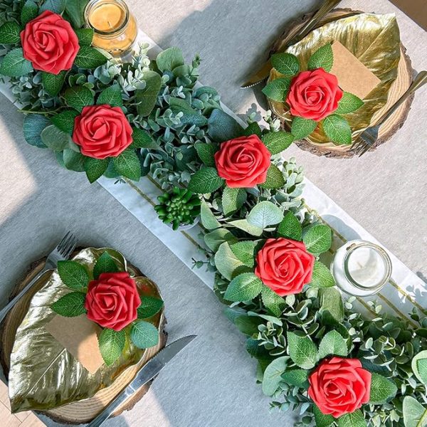 Artificial red roses