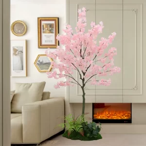 Artificial Indoor Pink Cherry Blossom Tree
