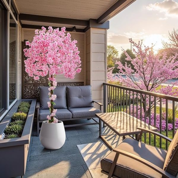 Artificial pink cherry tree