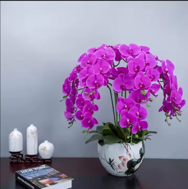 Artificial Purple Phalaenopsis Potted Plant