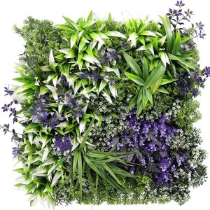 Artificial boxwood panel with purple foliage