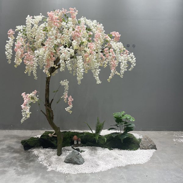 Artificial wisteria tree for commercial décor