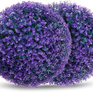 Artificial purple boxwood ball for commercial décor
