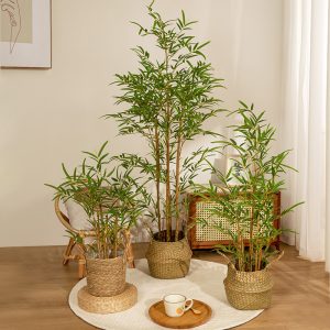 Hyper-realistic bamboo leaves and stems