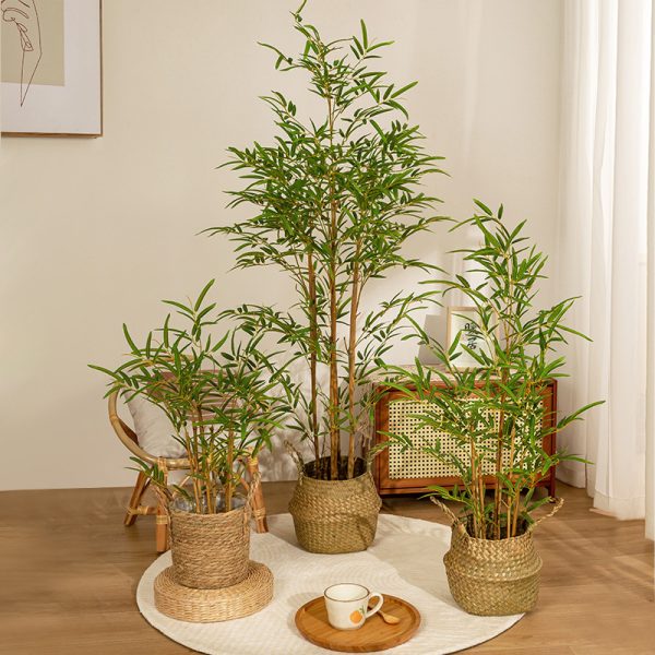 Hyper-realistic bamboo leaves and stems