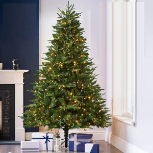 Mixed artificial Christmas tree with LED lights