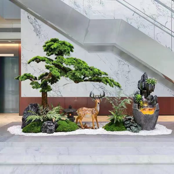 High-end artificial welcoming pine tree for hotel lobbies