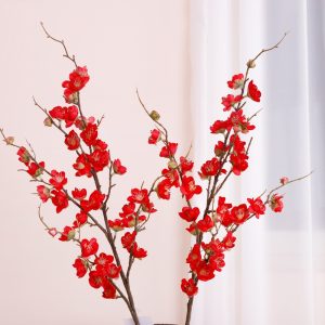 Single artificial plum blossom branch for commercial decor