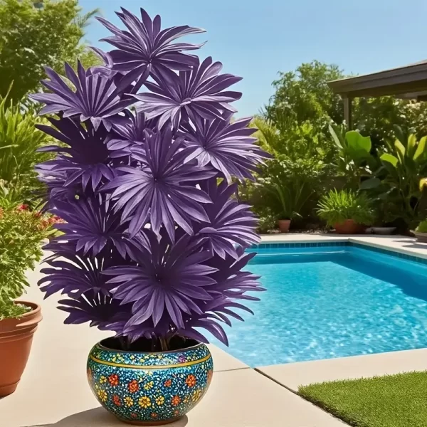 High-end artificial purple palm tree for hotel lobbies