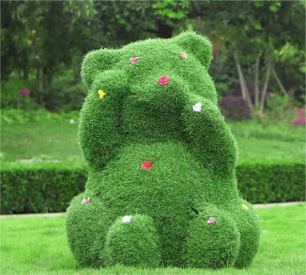 Panda shaped artificial greenery sculpture