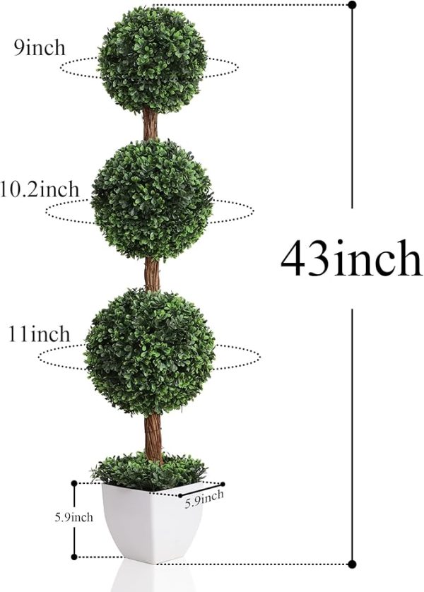 UV-resistant faux boxwood tree for outdoor decor