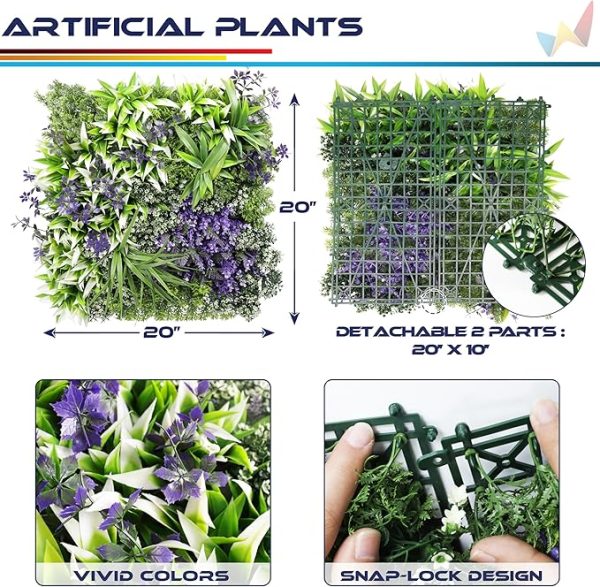 Decorative faux greenery wall tiles