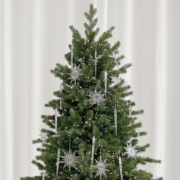Premium artificial Christmas tree with crystal decorations