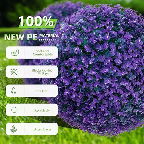 UV-resistant faux boxwood ball for event spaces