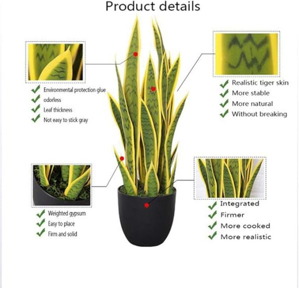Faux Sansevieria potted plant for commercial spaces