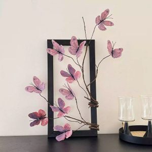 Maintenance-free faux butterfly branch décor for hotels