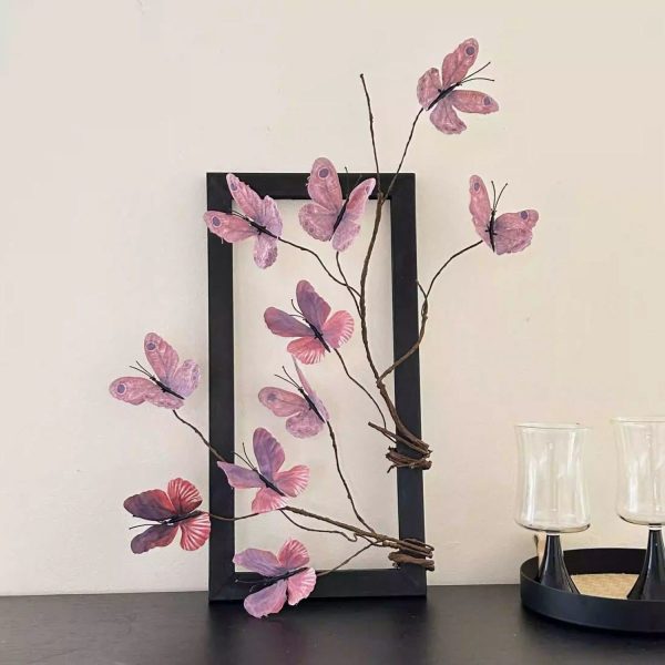 Maintenance-free faux butterfly branch décor for hotels