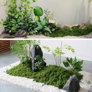 UV-stable faux moss sheets for retail displays