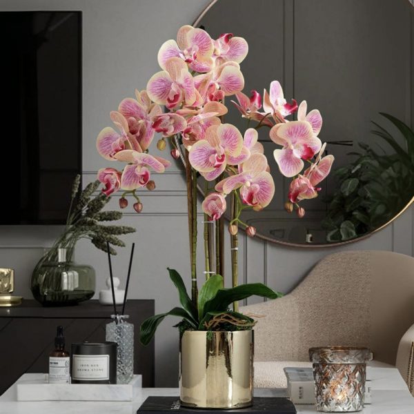 Silk orchid arrangement for hotel decor