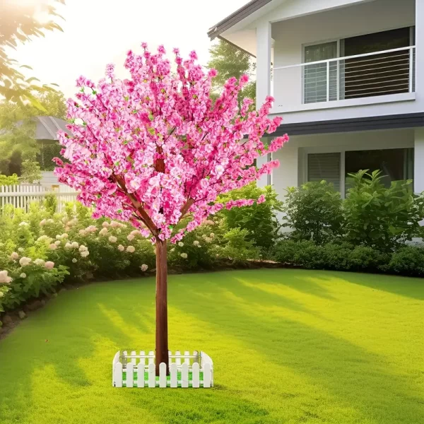 Luxury faux flowering peach tree for retail displays