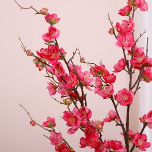 Silk plum blossom stems for retail display design