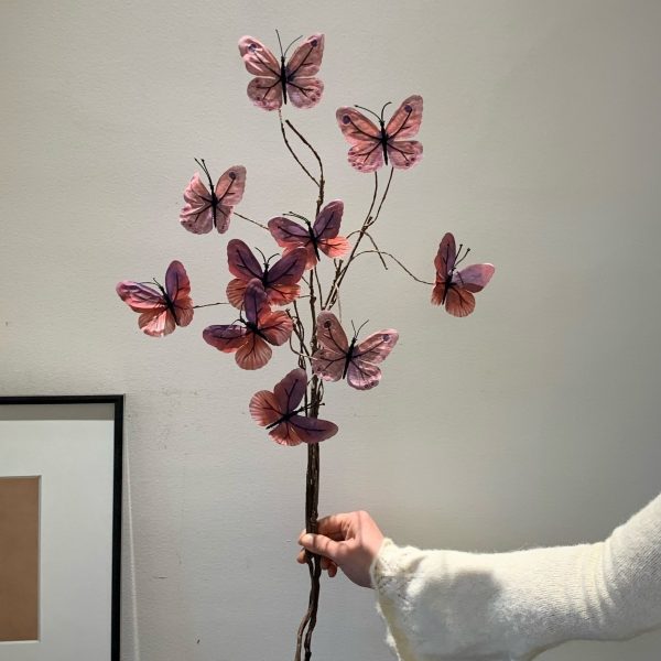 UV-stable decorative twig butterfly for retail interiors