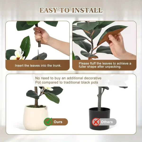 High-end artificial magnolia tree for hotel lobbies