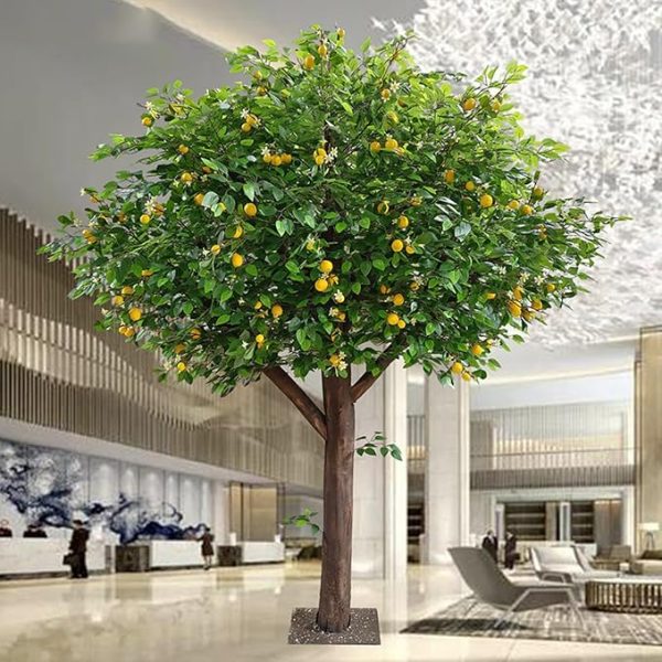 Realistic artificial tree with apricot fruit