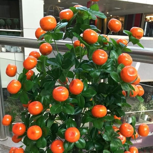 Low-maintenance faux citrus tree