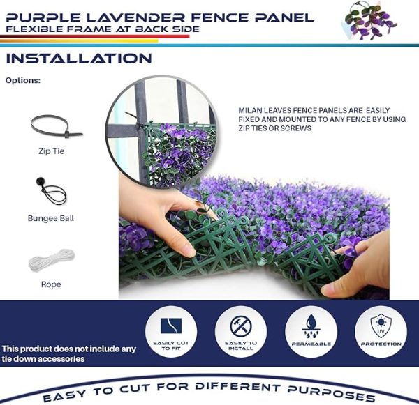 Decorative faux lavender panel for hotel lobbies