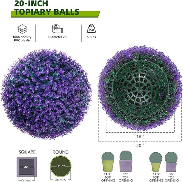 Artificial floral boxwood ball for outdoor landscaping