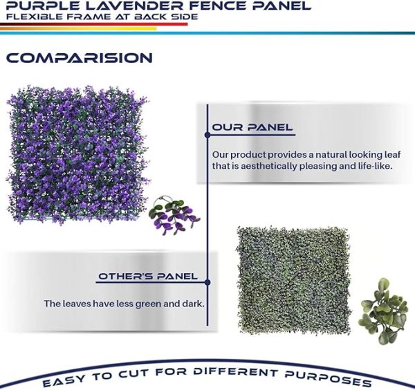Decorative faux lavender panel for hotel lobbies
