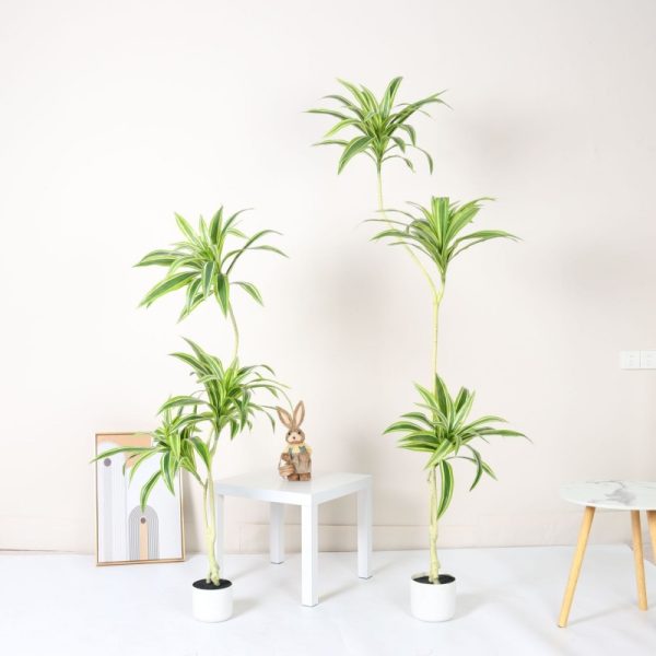 artificial dracaena tree planter