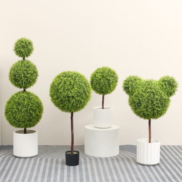 Faux Grass Ball Plant
